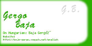 gergo baja business card